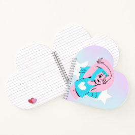 trans art design on heart shape notebook notitieboek