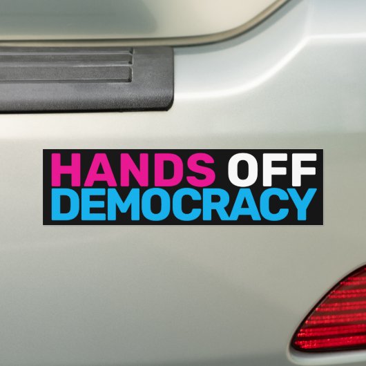 Trans Art Feministisch protest handen af van democ Bumpersticker (Op auto)
