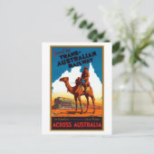 Trans-Australisch treinreisposter Briefkaart (Staand voorkant)