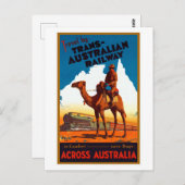 Trans-Australisch treinreisposter Briefkaart (Voorkant / Achterkant)