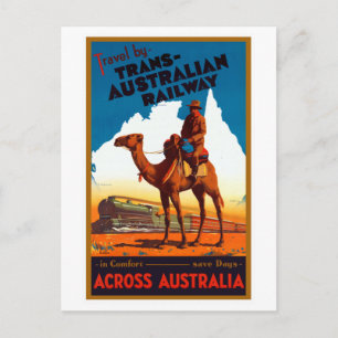  Trans-Australisch treinreisposter Briefkaart