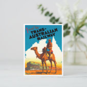 Trans-Australisch treinverkeer Briefkaart (Staand voorkant)