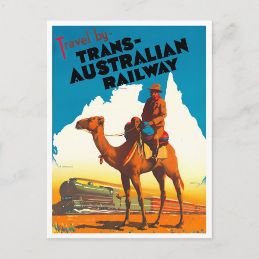 Trans-Australisch treinverkeer Briefkaart (Voorkant)