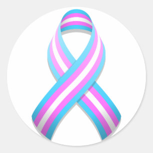Trans Awareness Ribbon Round Sticker