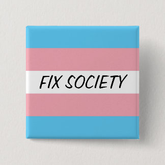 Trans-Button: Fix Society Vierkante Button 5,1 Cm