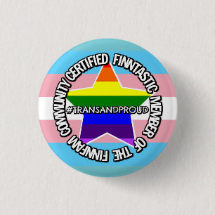 (Trans) Certified FinnFam Member Badge Ronde Button 3,2 Cm