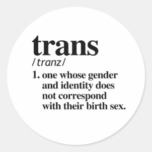 Trans Definition T-shirt Ronde Sticker