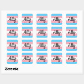 Trans Flag Ally Vierkante Sticker (Vel)