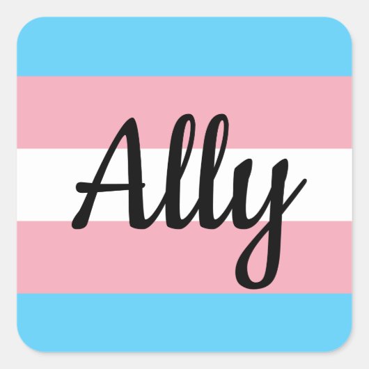 Trans Flag Ally Vierkante Sticker (Voorkant)