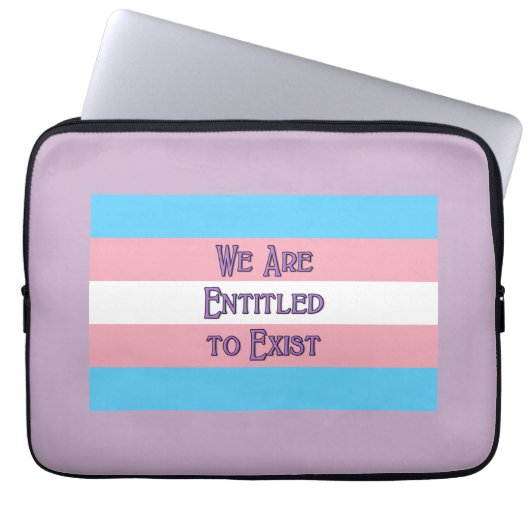 Trans Flag getiteld Laptop Sleeve (Voorkant)