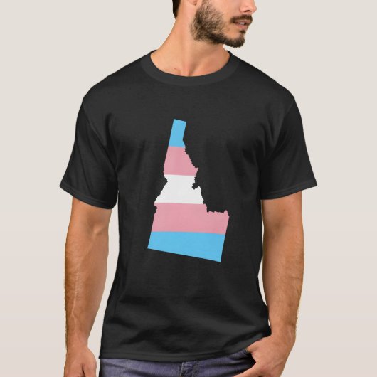 Trans Flag Idaho LGBT Pride Support retro T-shirt (Voorkant)