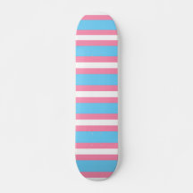 trans flag pattern on skateboard
