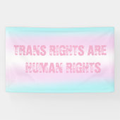 Trans Flag slogan Trans rechten zijn mensenrechten Spandoek (Horizontaal)