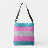 Trans Gay Pride Flag Glitter Stripes LGBTQ Love Crossbody Tas (Achterkant)