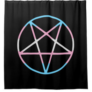 trans gay pride flag pentagram transgender douchegordijn