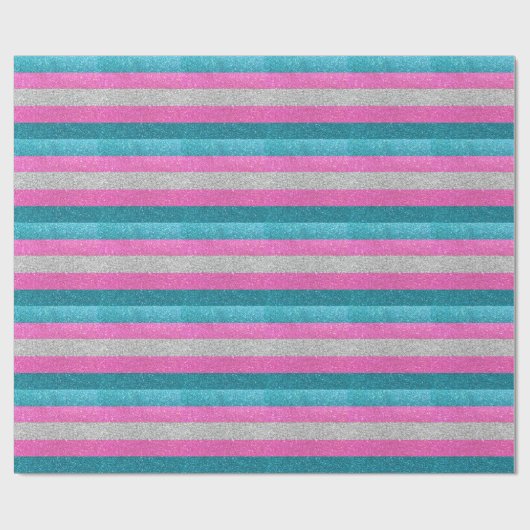 Trans Gay Pride Roze Wit en Blauw Glitter Cadeaupapier (Vlak)