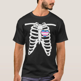 Trans Halloween Grappige Pride Skelet Lgbtq T-shirt