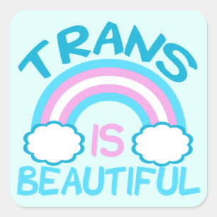 Trans is mooi vierkante sticker