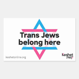 Trans Jews Belong Here sticker