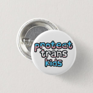 Trans-Kinder beschermen - Transparante vlag Ronde Button 3,2 Cm