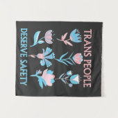 Trans mensen verdienen Safety Pride maand LGBTQ Wandkleed (Voorkant (horizontaal))