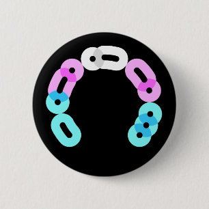 Trans Morse Code Arc Ronde Button