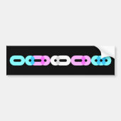 Trans Morse Code Bar Donkere Bumpersticker (Voorkant)