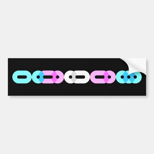 Trans Morse Code Bar Donkere Bumpersticker (Voorkant)
