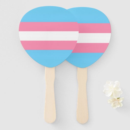trans party decor hand fans handwaaier (Voorkant en achterkant)