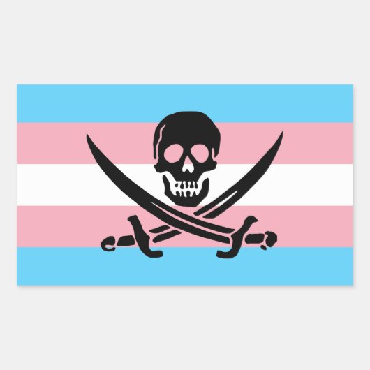 Trans Pirate Pride Sticker (Voorkant)