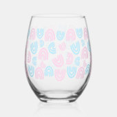 Trans Pride Arc-en-ciel Verre Stemless (Verso)
