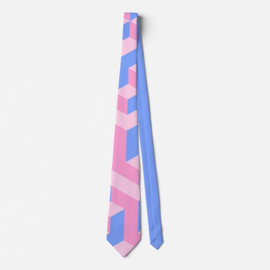 Trans Pride Block Stropdas: Modern Pride Statement Stropdas (Voorkant)