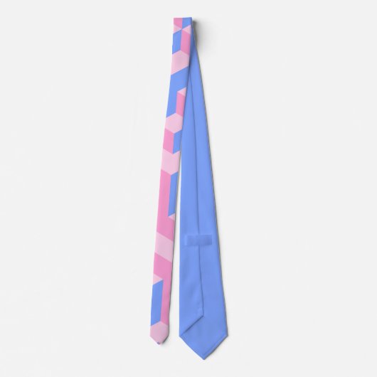 Trans Pride Block Stropdas: Modern Pride Statement Stropdas (Achterkant)