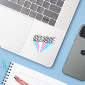 Trans Pride Burst - Inclusive Sticker (Laptop met iPhone)