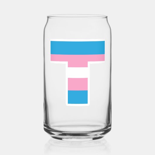 Trans Pride Capital T Can Glass Blikvorm Glas (Voorkant)