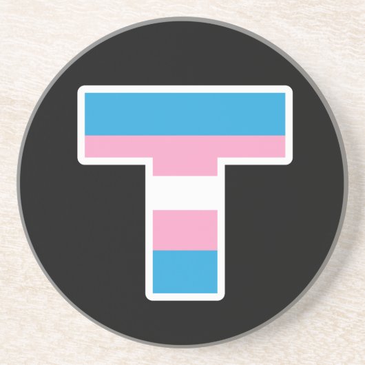 Trans Pride Capital T Dessous de verre de grès (Devant)