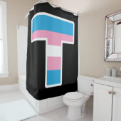 Trans Pride Capital T Douchegordijn (In situ)