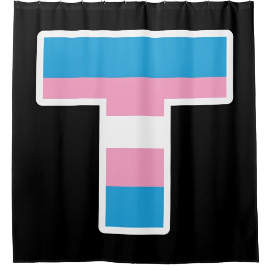 Trans Pride Capital T Douchegordijn (Voorkant)