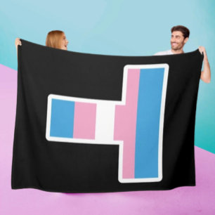 Trans Pride Capital T Fleece Blanket
