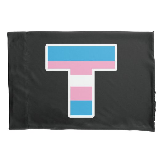 Trans Pride Capital T Kussensloop Set (Voorkant-Links)