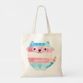 Trans_pride Cat Digitale Kunst Tote Bag (Achterkant)