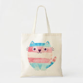 Trans_pride Cat Digitale Kunst Tote Bag (Voorkant)