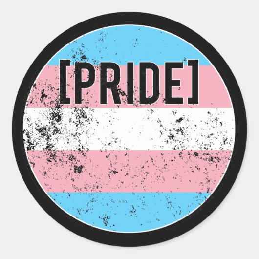 Trans Pride Cirkel Ronde Sticker (Voorkant)