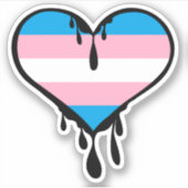Trans Pride Dripping Hart Sticker (Voorkant)