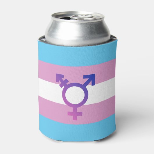 Trans Pride Flag Blikjeskoeler (Blikje Voorkant)