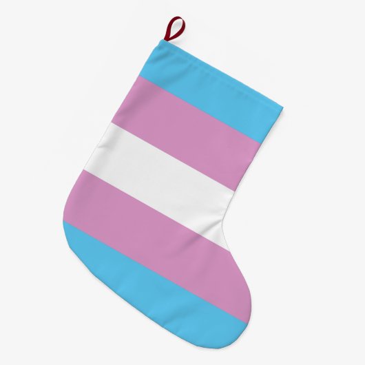 Trans Pride Flag Grote Kerstsok (Voorkant (Hangend))