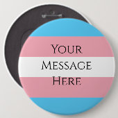  Trans Pride Flag - Huge Ronde Button 6,0 Cm (Voorkant /achterkant)