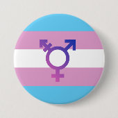 Trans Pride Flag Ronde Button 7,6 Cm (Voorkant)