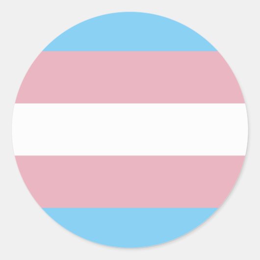 Trans Pride Flag Ronde Sticker (Voorkant)