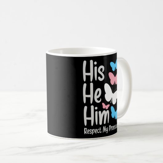 Trans Pride Flag Trans Pronound Transgender Koffiemok (Voorkant rechts)